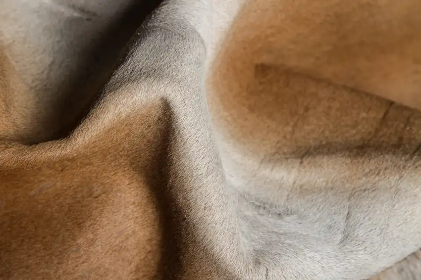 Dark Brown and Tan Genuine Cowhide Hand Knotted Area Rug Photo 6