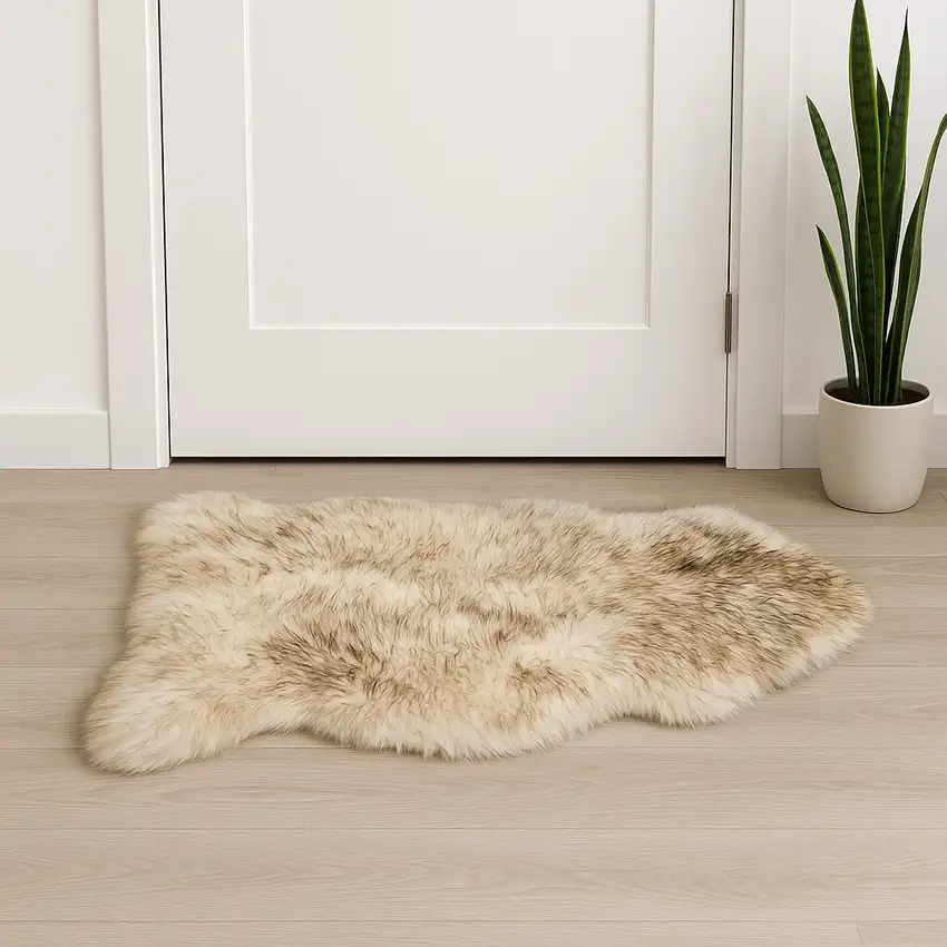 Cream Shag Area Rug Photo 1