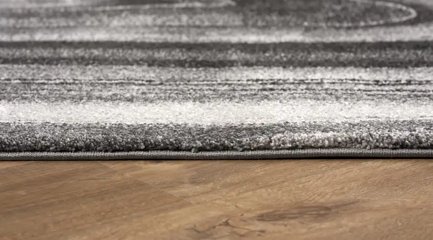 Dark Gray Abstract Illusional Area Rug Photo 9