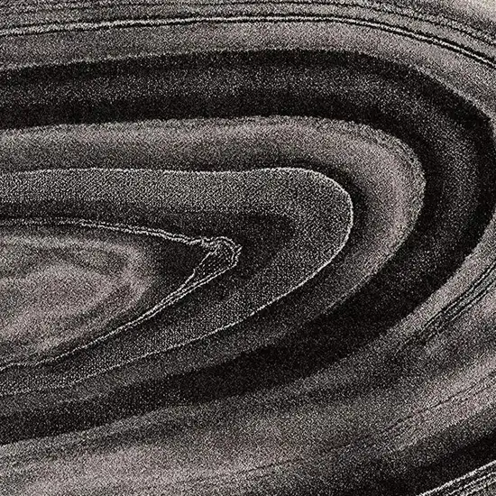 Dark Gray Abstract Illusional Area Rug Photo 3