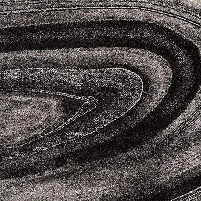 Dark Gray Abstract Illusional Area Rug Photo 3