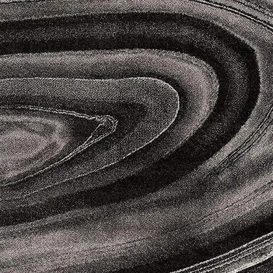 Dark Gray Abstract Illusional Area Rug Photo 8