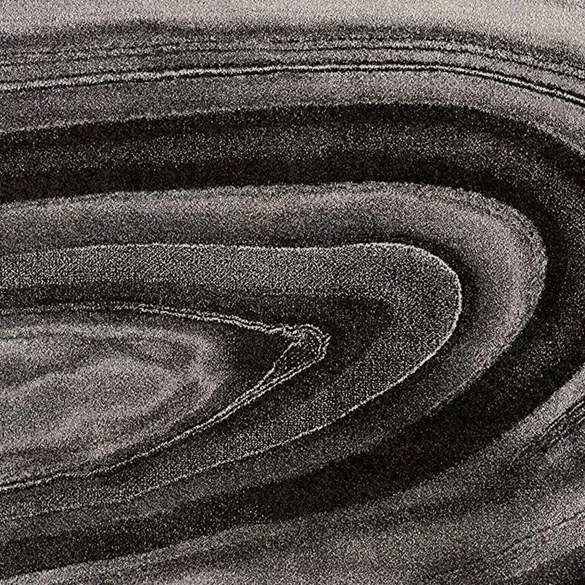 Dark Gray Abstract Illusional Area Rug Photo 4