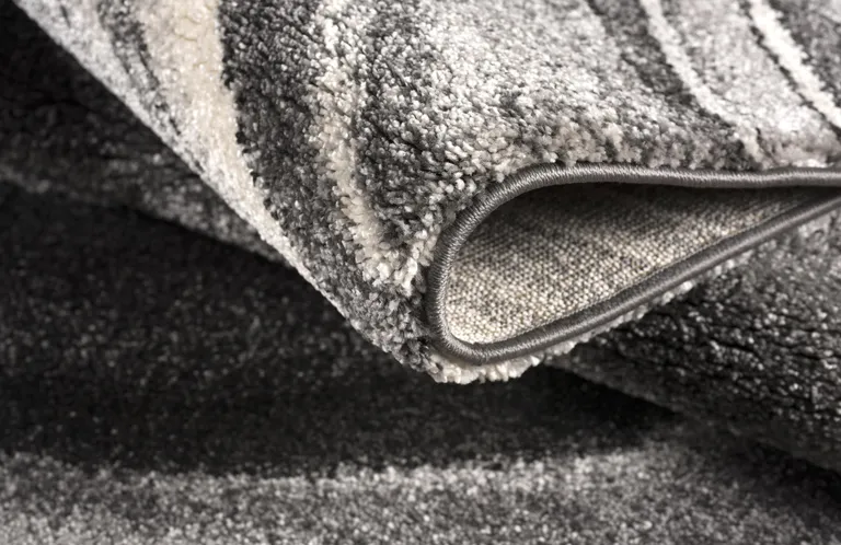 Dark Gray Abstract Illusional Area Rug Photo 4