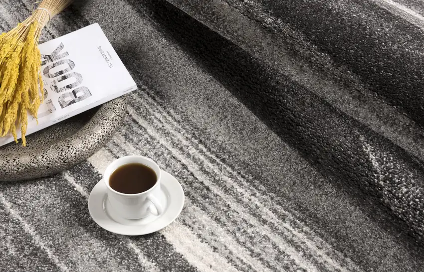 Dark Gray Abstract Illusional Area Rug Photo 10