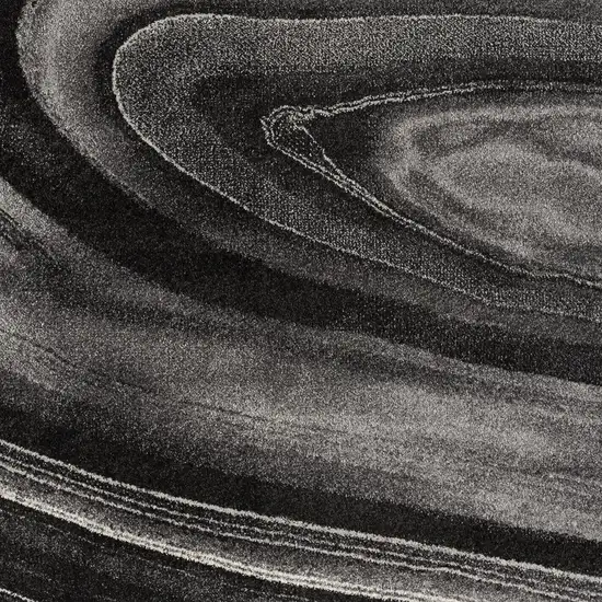 Dark Gray Abstract Illusional Area Rug Photo 5