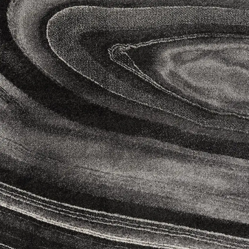 Dark Gray Abstract Illusional Area Rug Photo 5