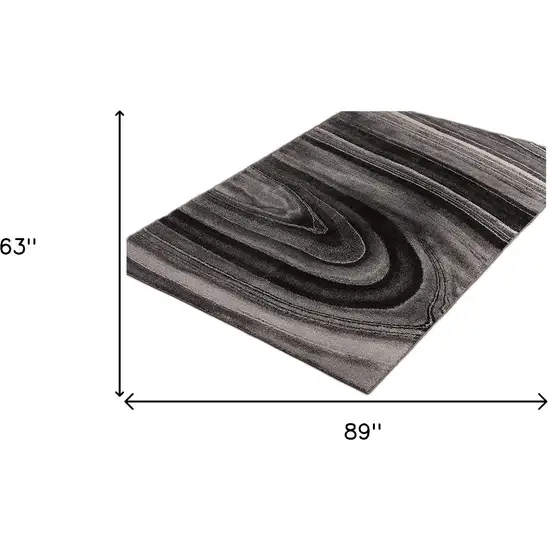 5' x 8' Dark Gray Abstract Illusional Area Rug Photo 6