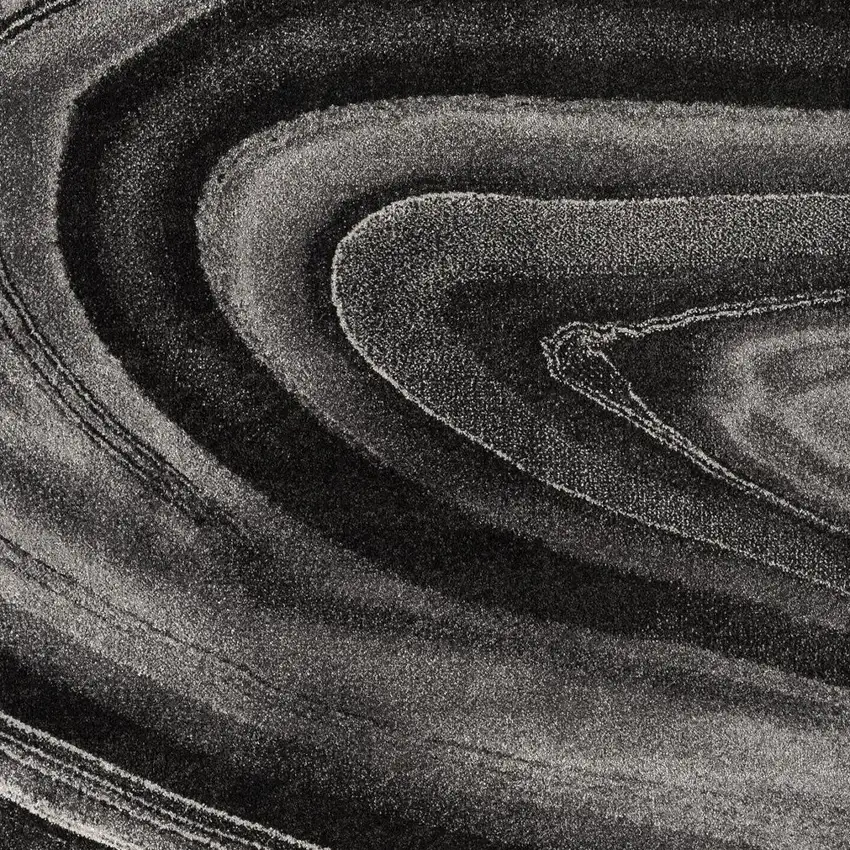 Dark Gray Abstract Illusional Area Rug Photo 3