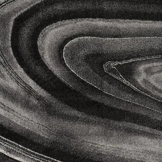 Dark Gray Abstract Illusional Area Rug Photo 3