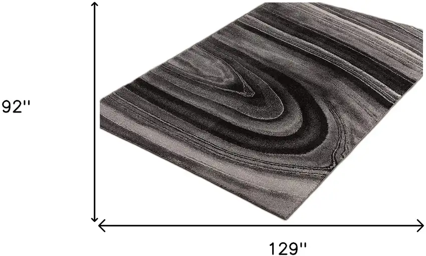 8' x 11' Dark Gray Abstract Illusional Area Rug Photo 7
