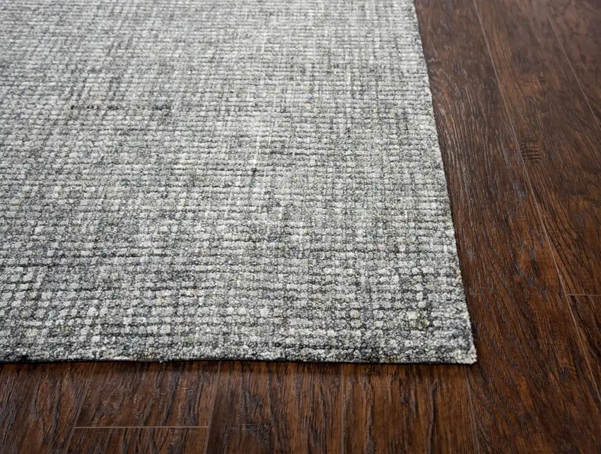 Dark Gray And Beige Wool Hand Tufted Area Rug Photo 2