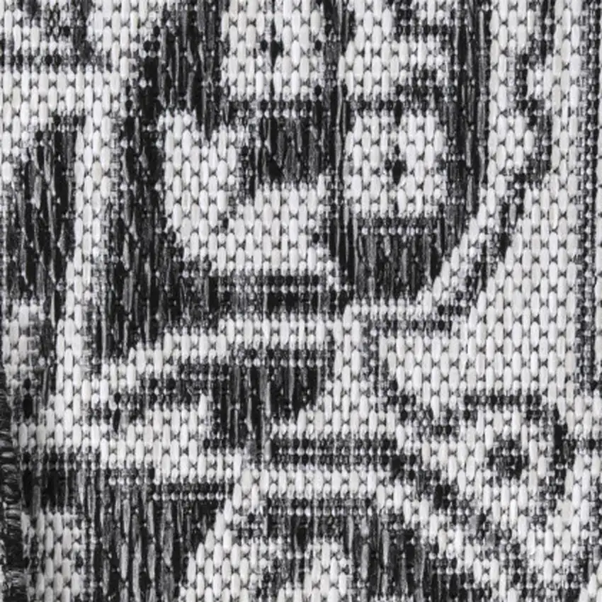 Dark Gray And Cream Medallion Indoor Outdoor Area Rug Photo 2