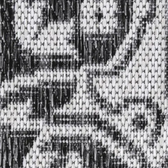 Dark Gray And Cream Medallion Indoor Outdoor Area Rug Photo 1