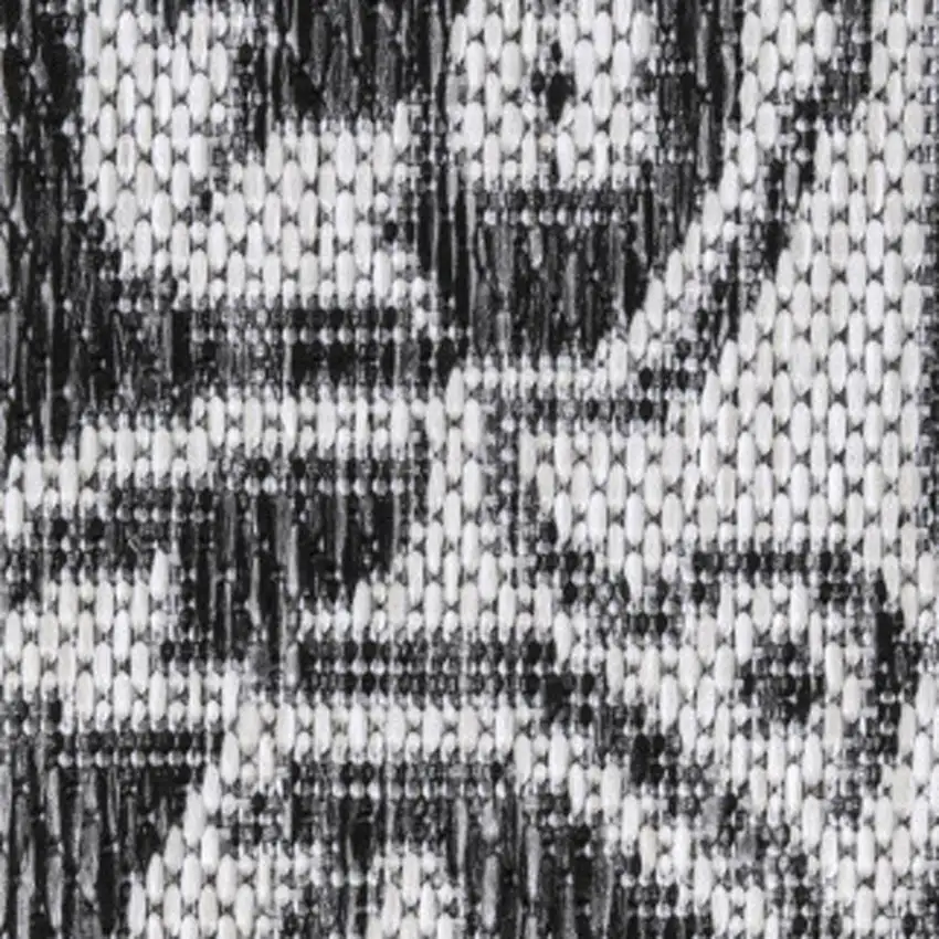 Dark Gray And Cream Medallion Indoor Outdoor Area Rug Photo 1