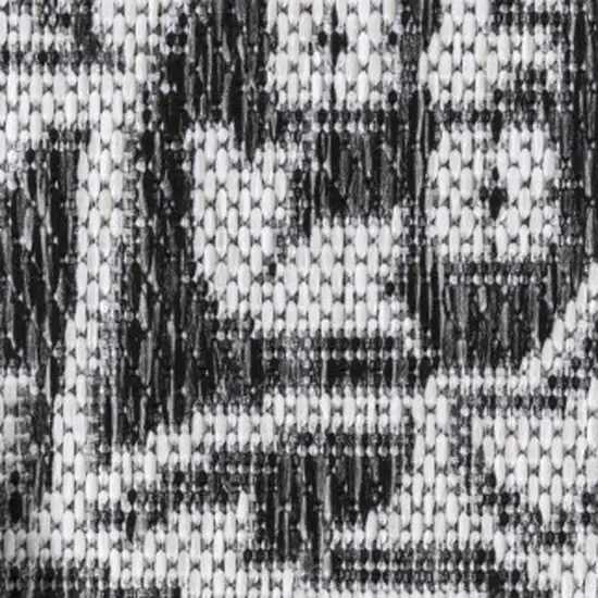 Dark Gray And Cream Medallion Indoor Outdoor Area Rug Photo 1