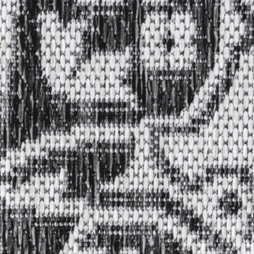 Dark Gray And Cream Medallion Indoor Outdoor Area Rug Photo 1