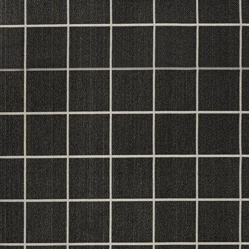 Dark Gray And Cream Plaid Indoor Outdoor Area Rug Photo 4