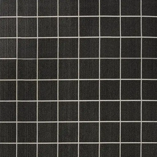 Dark Gray And Cream Plaid Indoor Outdoor Area Rug Photo 5