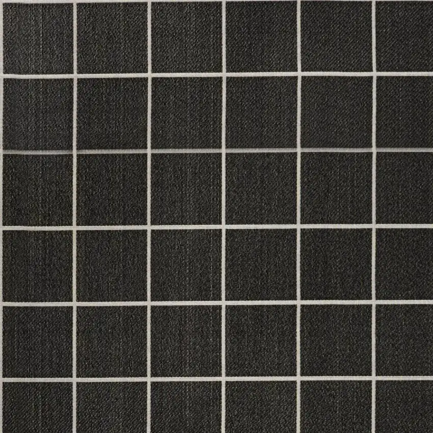 Dark Gray And Cream Plaid Indoor Outdoor Area Rug Photo 4