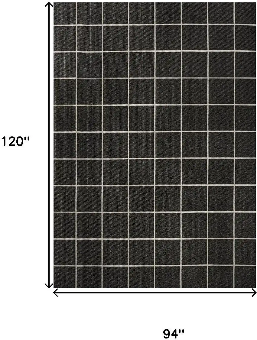 Dark Gray And Cream Plaid Indoor Outdoor Area Rug Photo 3