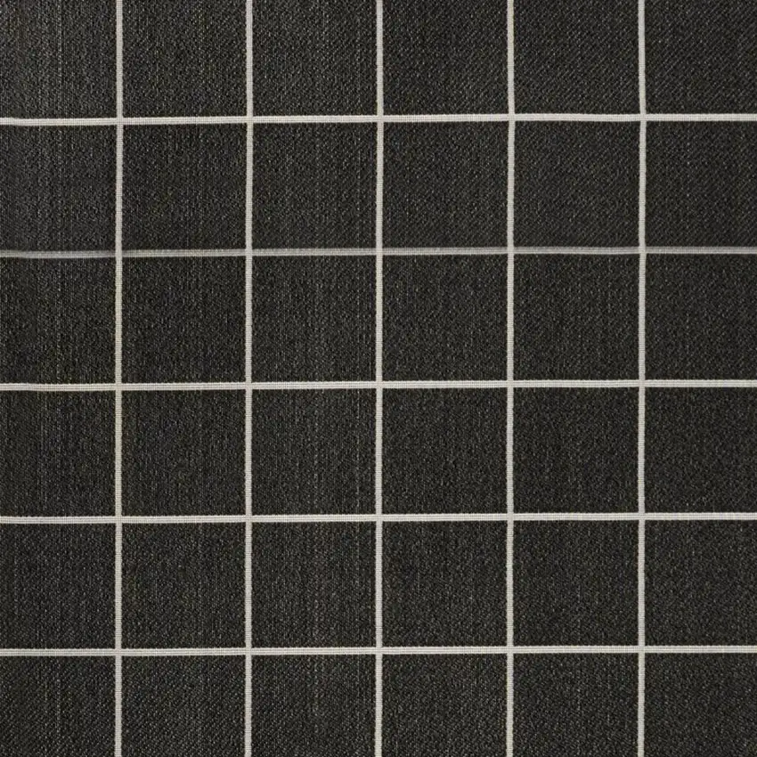 Dark Gray And Cream Plaid Indoor Outdoor Area Rug Photo 4