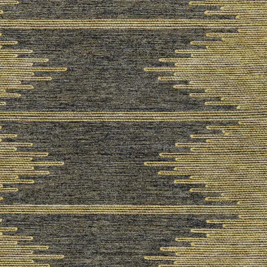 Dark Gray And Gold Abstract Washable Indoor Outdoor Area Rug Photo 6