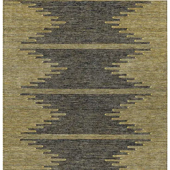 Dark Gray And Gold Abstract Washable Indoor Outdoor Area Rug Photo 6
