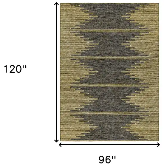 Dark Gray And Gold Abstract Washable Indoor Outdoor Area Rug Photo 3