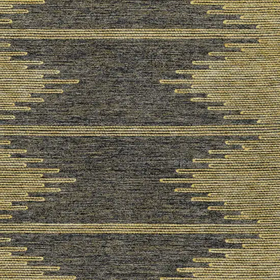 Dark Gray And Gold Abstract Washable Indoor Outdoor Area Rug Photo 6
