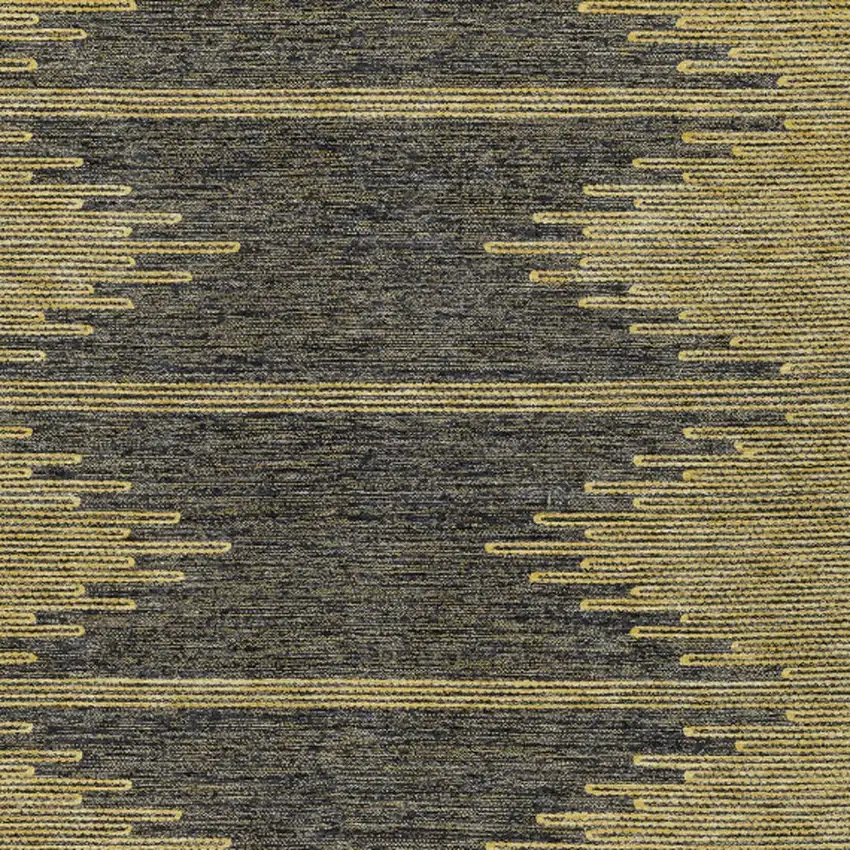 Dark Gray And Gold Abstract Washable Indoor Outdoor Area Rug Photo 6