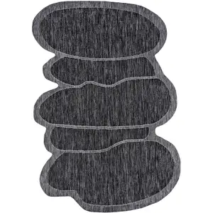 Photo of Dark Gray And Gray Medallion Indoor Outdoor Area Rug