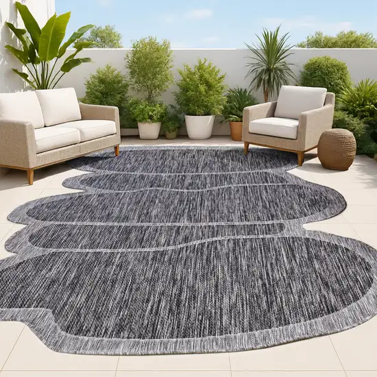 Dark Gray And Gray Medallion Indoor Outdoor Area Rug Photo 4