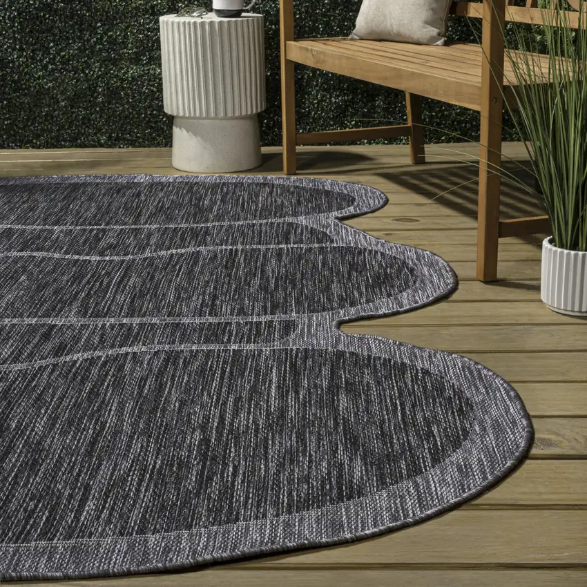 Dark Gray And Gray Medallion Indoor Outdoor Area Rug Photo 7