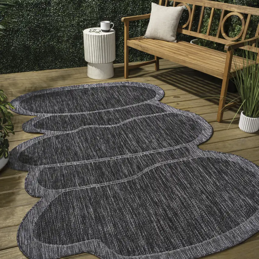 Dark Gray And Gray Medallion Indoor Outdoor Area Rug Photo 8