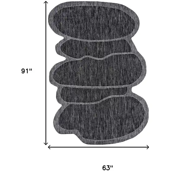 Dark Gray And Gray Medallion Indoor Outdoor Area Rug Photo 5