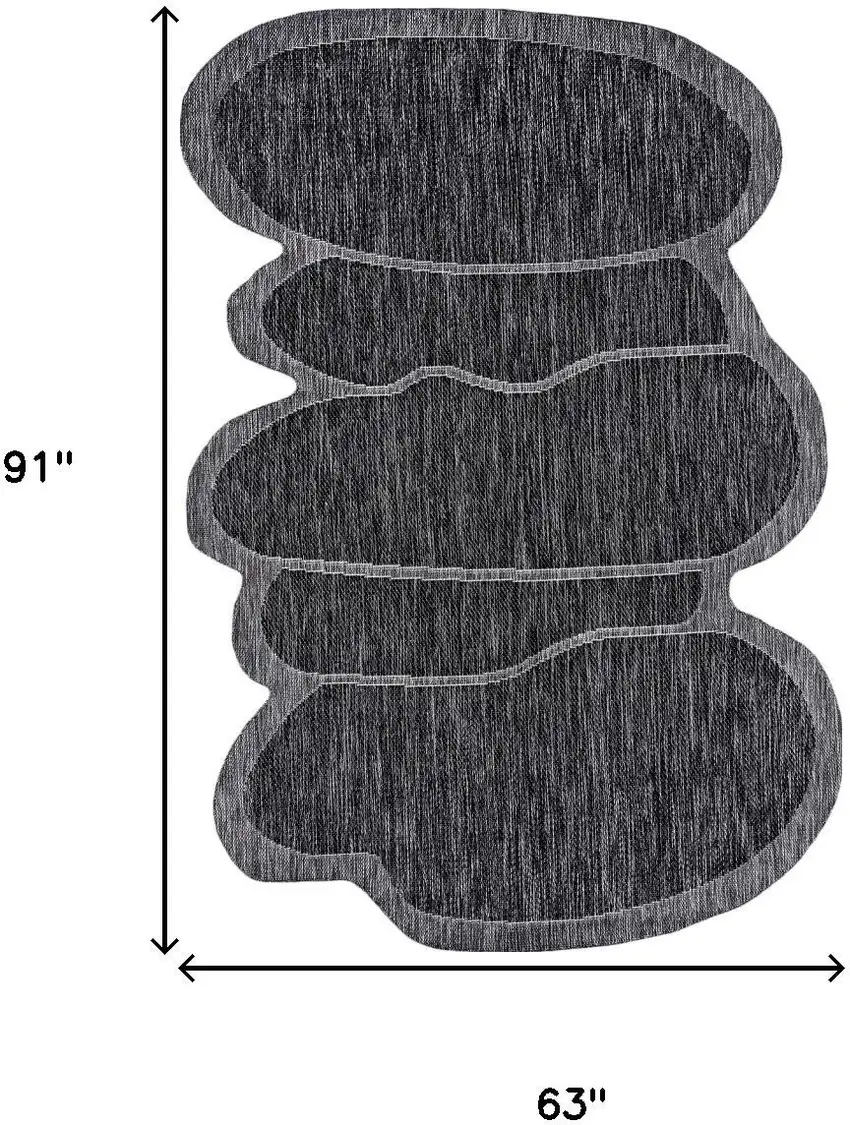 Dark Gray And Gray Medallion Indoor Outdoor Area Rug Photo 5