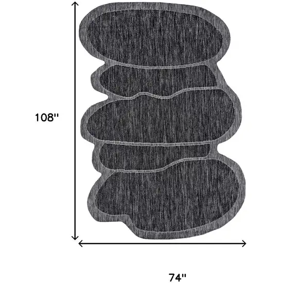 Dark Gray And Gray Medallion Indoor Outdoor Area Rug Photo 5
