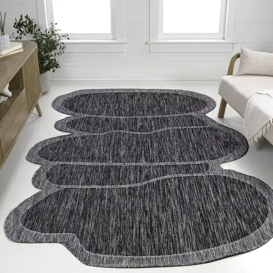 Dark Gray And Gray Medallion Indoor Outdoor Area Rug Photo 5