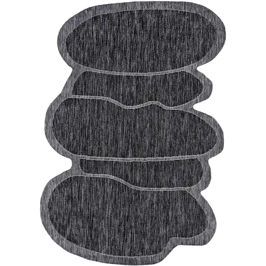 Dark Gray And Gray Medallion Indoor Outdoor Area Rug Photo 3