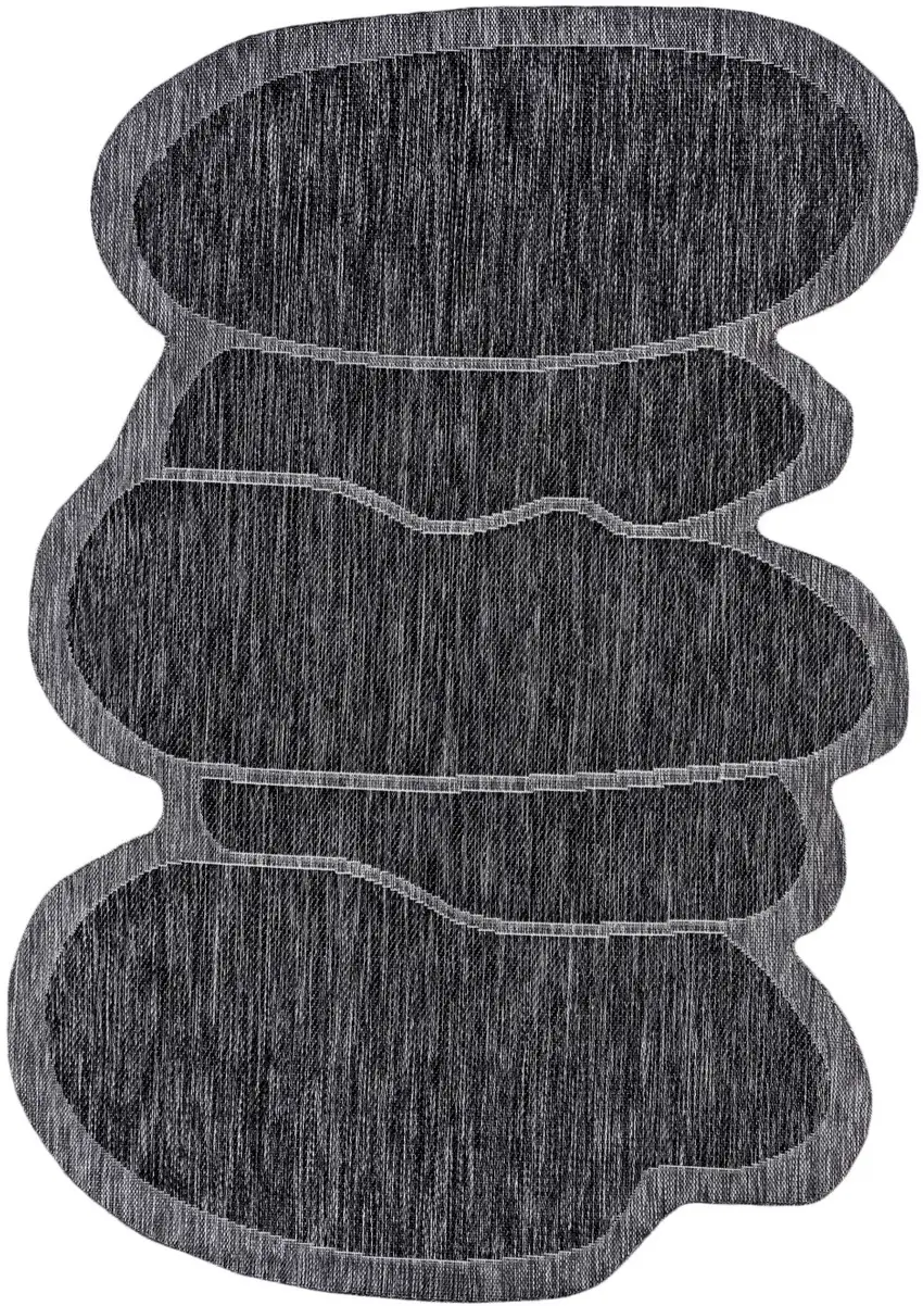 Dark Gray And Gray Medallion Indoor Outdoor Area Rug Photo 3