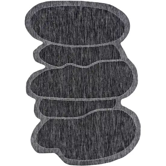 Dark Gray And Gray Medallion Indoor Outdoor Area Rug Photo 1