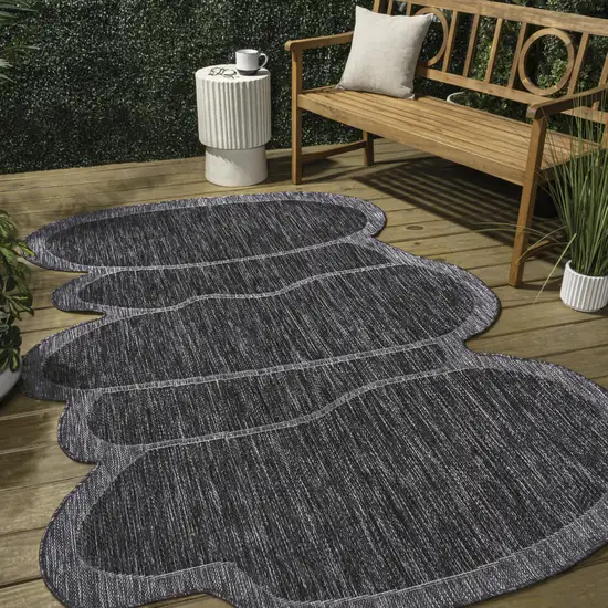 Dark Gray And Gray Medallion Indoor Outdoor Area Rug Photo 8