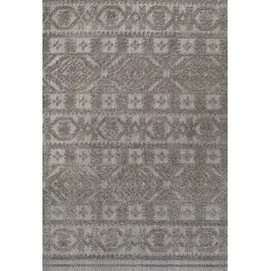 Photo of Dark Gray And Ivory Moroccan Indoor Outdoor Area Rug