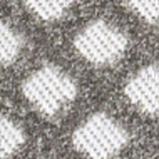 Dark Gray And Ivory Trellis Indoor Outdoor Area Rug Photo 2
