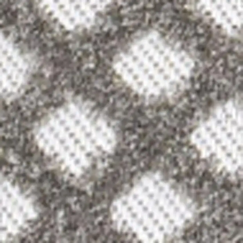 Dark Gray And Ivory Trellis Indoor Outdoor Area Rug Photo 2