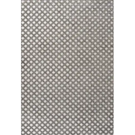Dark Gray And Ivory Trellis Indoor Outdoor Area Rug Photo 1