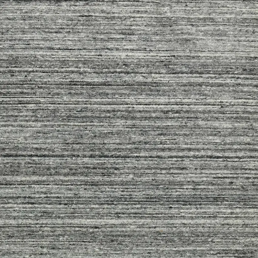 Dark Gray And Ivory Wool Striped Hand Woven Area Rug Photo 9
