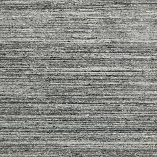 Dark Gray And Ivory Wool Striped Hand Woven Area Rug Photo 9