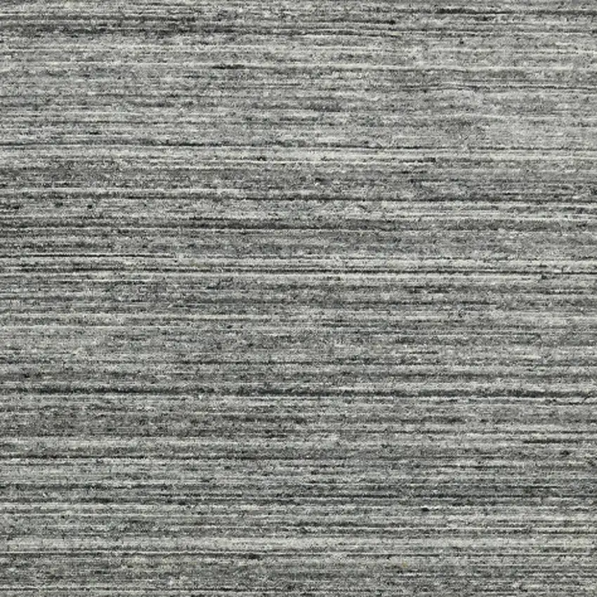 Dark Gray And Ivory Wool Striped Hand Woven Area Rug Photo 9